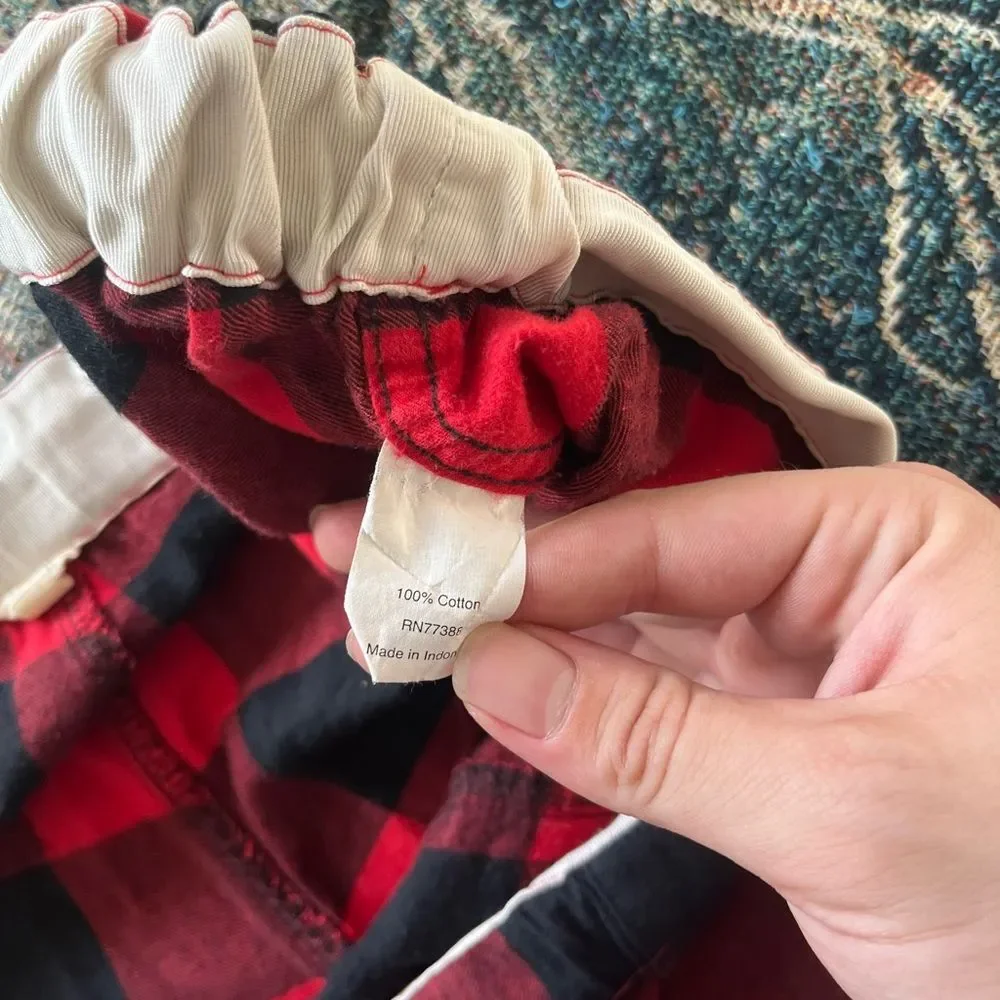 J.Crew Red Black Buffalo Plaid Flannel Pajama Pants Men’s Small Cotton Lounge